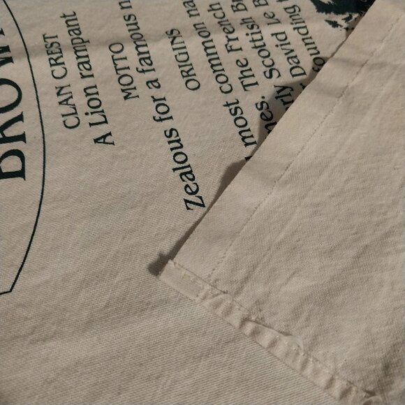 BROWN Crest Tea Towel Clan Cloot Scotland Unbleached Cotton Linen 30"x18" - Picture 4 of 4